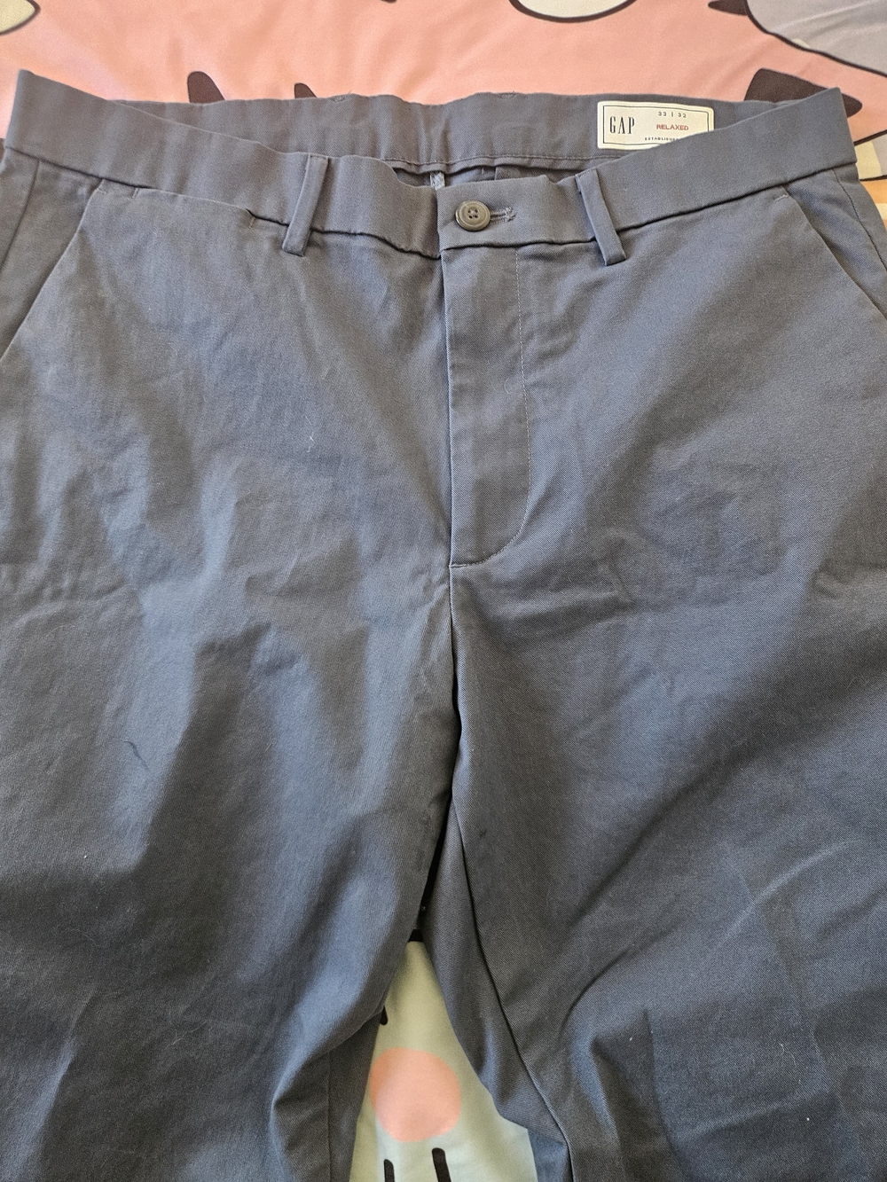 GAP Men's Slate Blue Flat-Front Chino Shorts